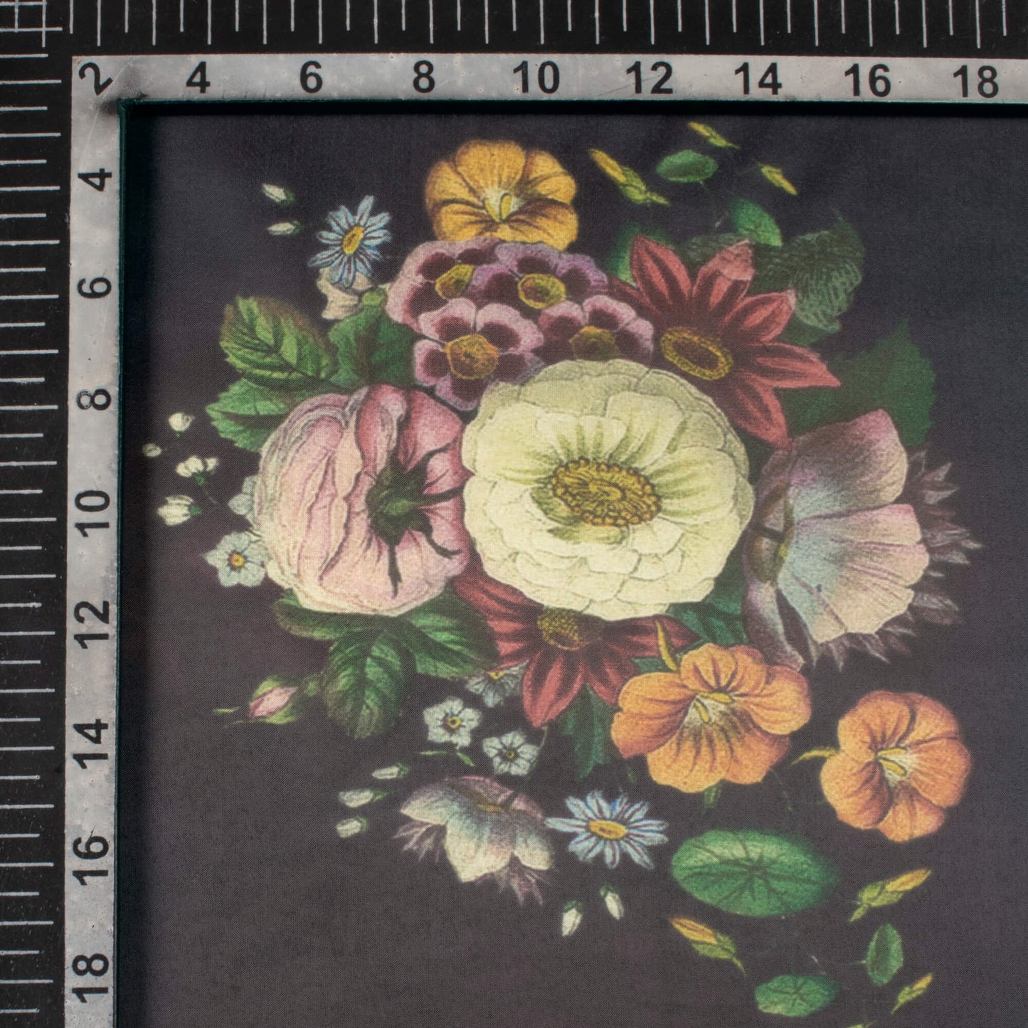 Multicolor Floral Digital Print Organza Satin Fabric
