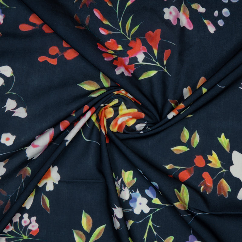 Multicolor Floral Digital Print Rayon Fabric - Fabcurate