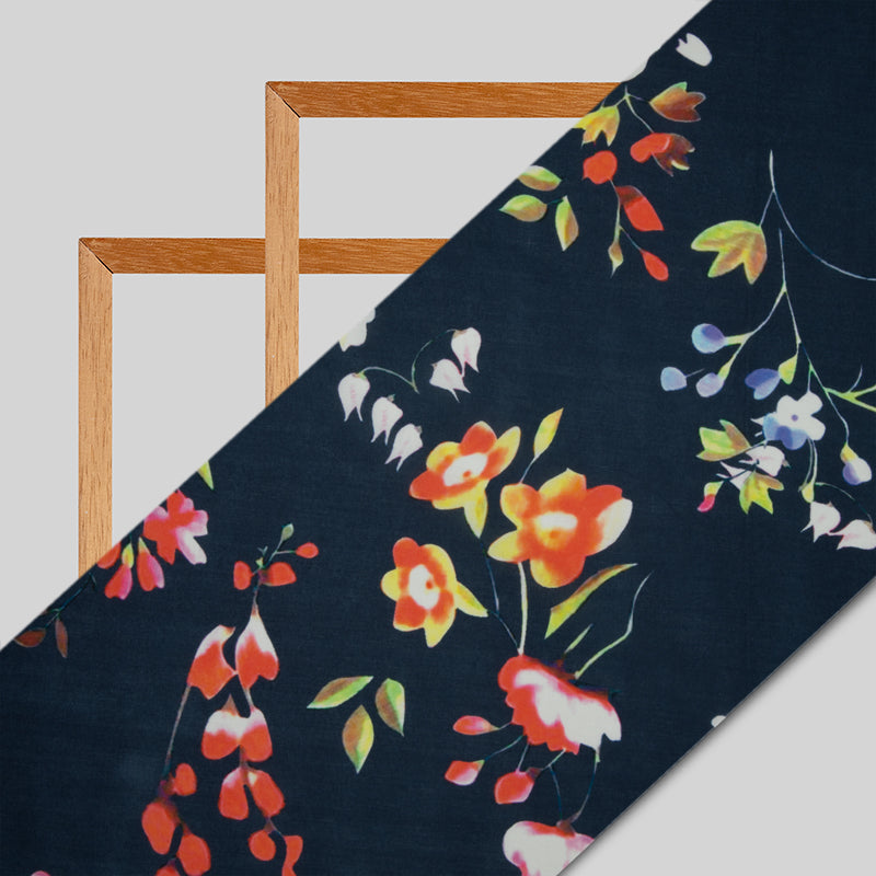 Multicolor Floral Digital Print Rayon Fabric - Fabcurate