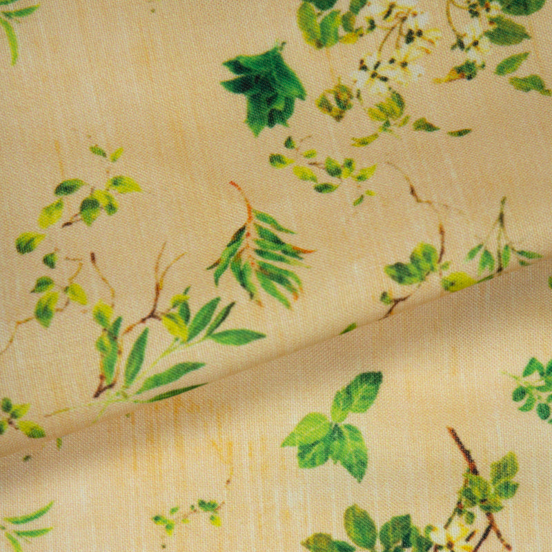 Green Floral Digital Print Rayon Fabric - Fabcurate