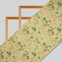 Green Floral Digital Print Rayon Fabric - Fabcurate