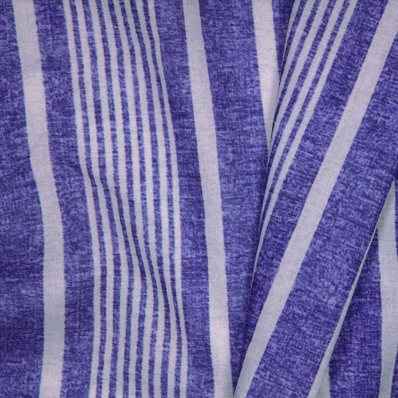 Pastel Blue Stripes Digital Print Rayon Fabric - Fabcurate