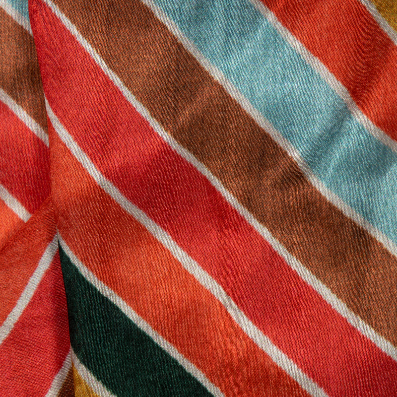 Multicolor Stripes Digital Print Japan Satin Fabric - Fabcurate