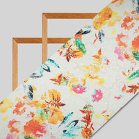 Multicolor Abstract Digital Print Japan Satin Fabric - Fabcurate