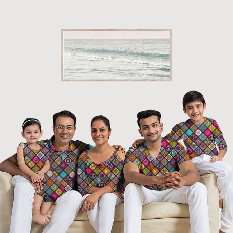 Multicolor Checks Digital Print Crepe Silk Fabric - Fabcurate