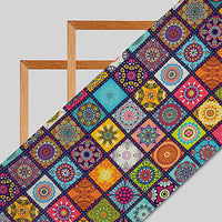 Multicolor Gamthee Digital Print Crepe Silk Fabric