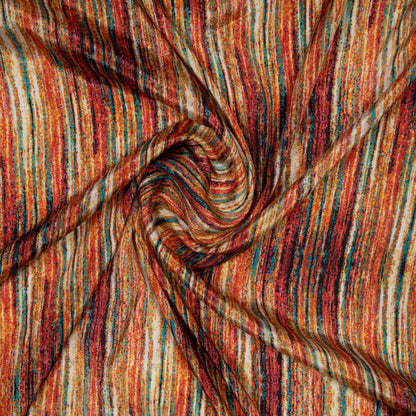 Red Abstract Digital Print Crepe Silk Fabric - Fabcurate