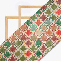 Multicolor Ethnic Pattern Digital Print Kota Doria Fabric - Fabcurate