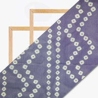 Slateblue Bandhani Pattern Digital Print Kota Doria Fabric - Fabcurate