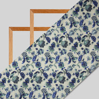 Purple Ethnic Digital Print Premium Organza Fabric - Fabcurate