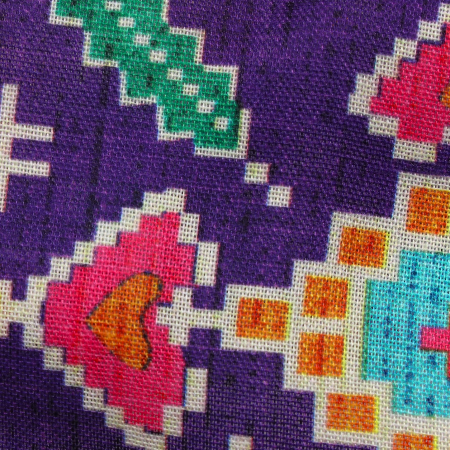 Purple Patola Pattern Digital Print Rayon Fabric