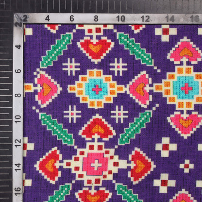 Purple Patolaa Pattern Digital Print Rayon Fabric