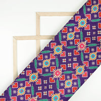 Purple Patolaa Pattern Digital Print Rayon Fabric