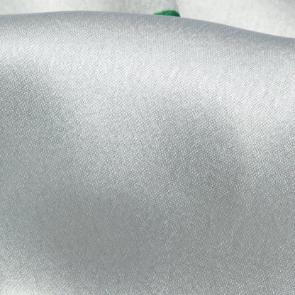 White And Green  Polka Dots Digital Print Japan Satin Fabric - Fabcurate