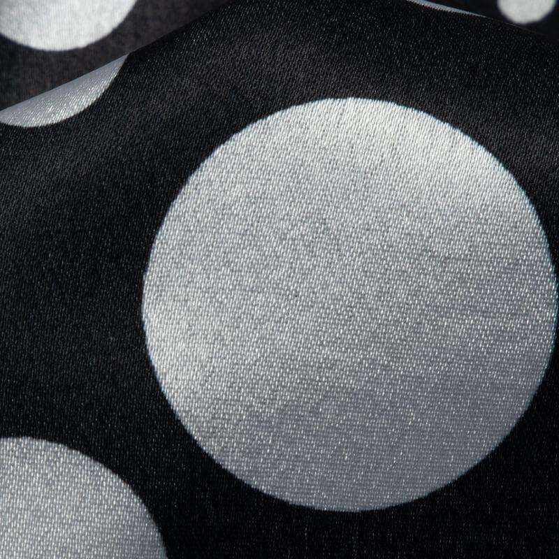 Black And White Polka Dot Digital Print Japan Satin Fabric - Fabcurate