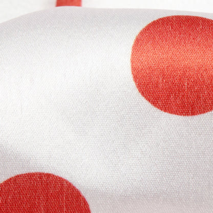 Red And White Polka Dot Digital Print Japan Satin Fabric