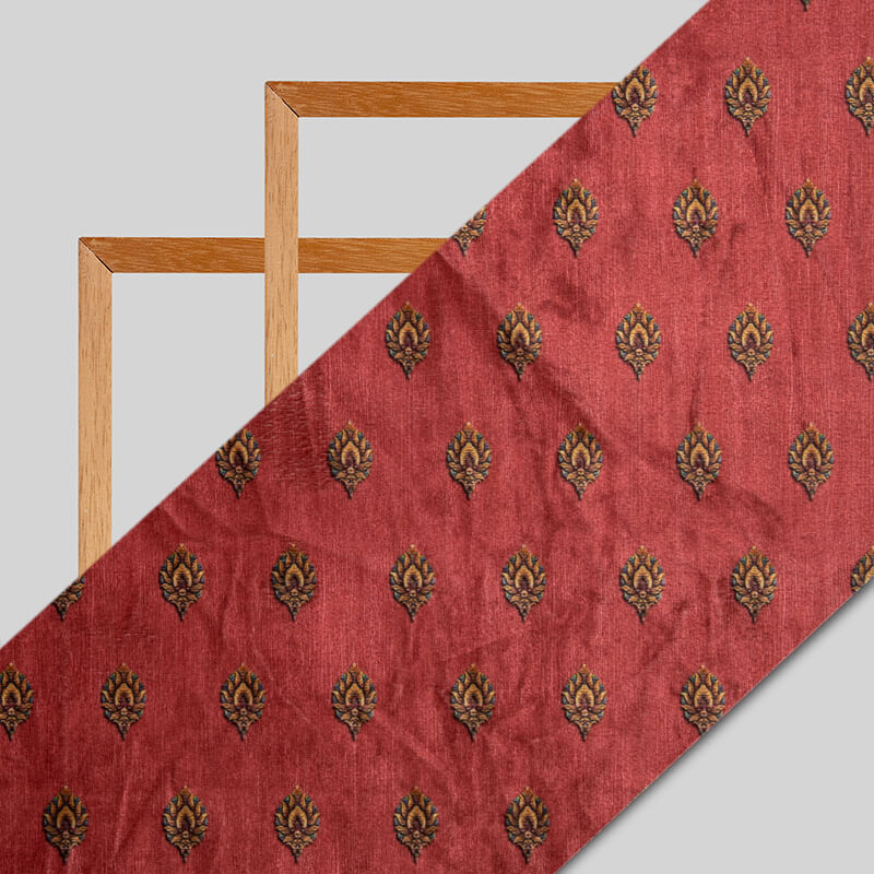 Brandy Booti Pattern Digital Print Velvet Fabric (Width 54 inches) - Fabcurate