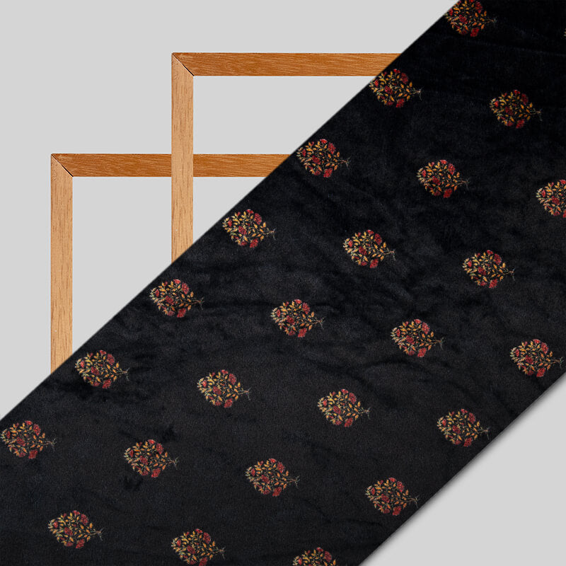 Booti Screen Print Zari Loom Textured Cotton Fabric