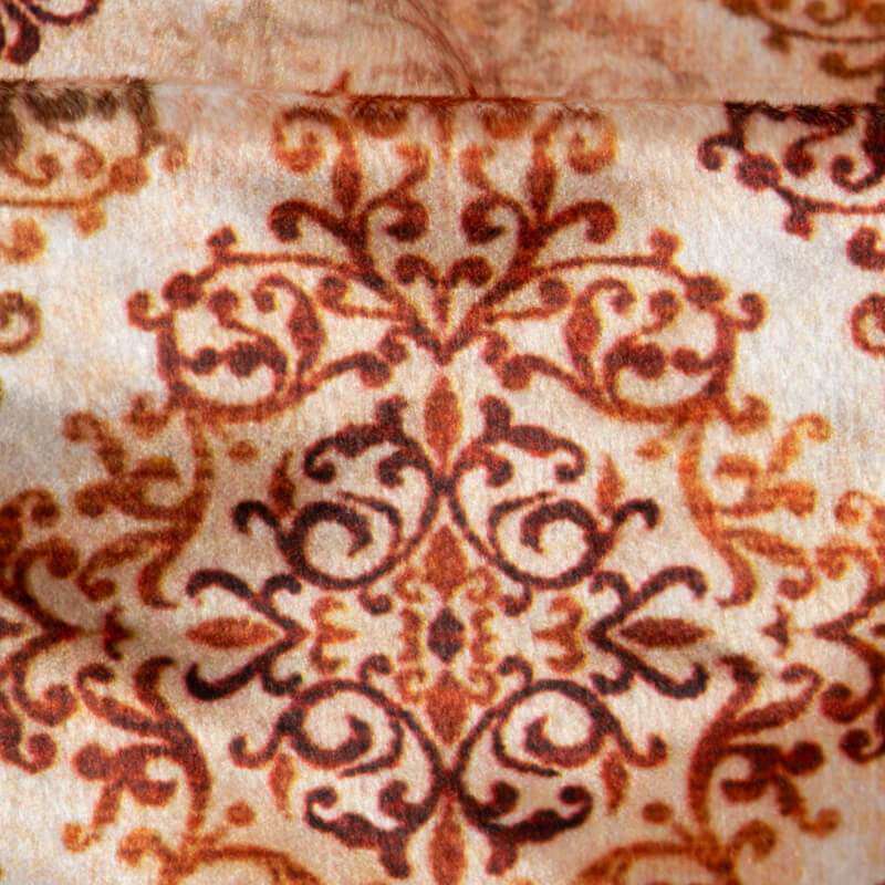 Brown Trellis Pattern Digital Print Velvet Fabric (Width 54 inches) - Fabcurate