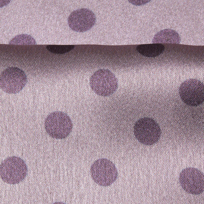Lavender Polka Dots Digital Print Japan Satin Fabric - Fabcurate