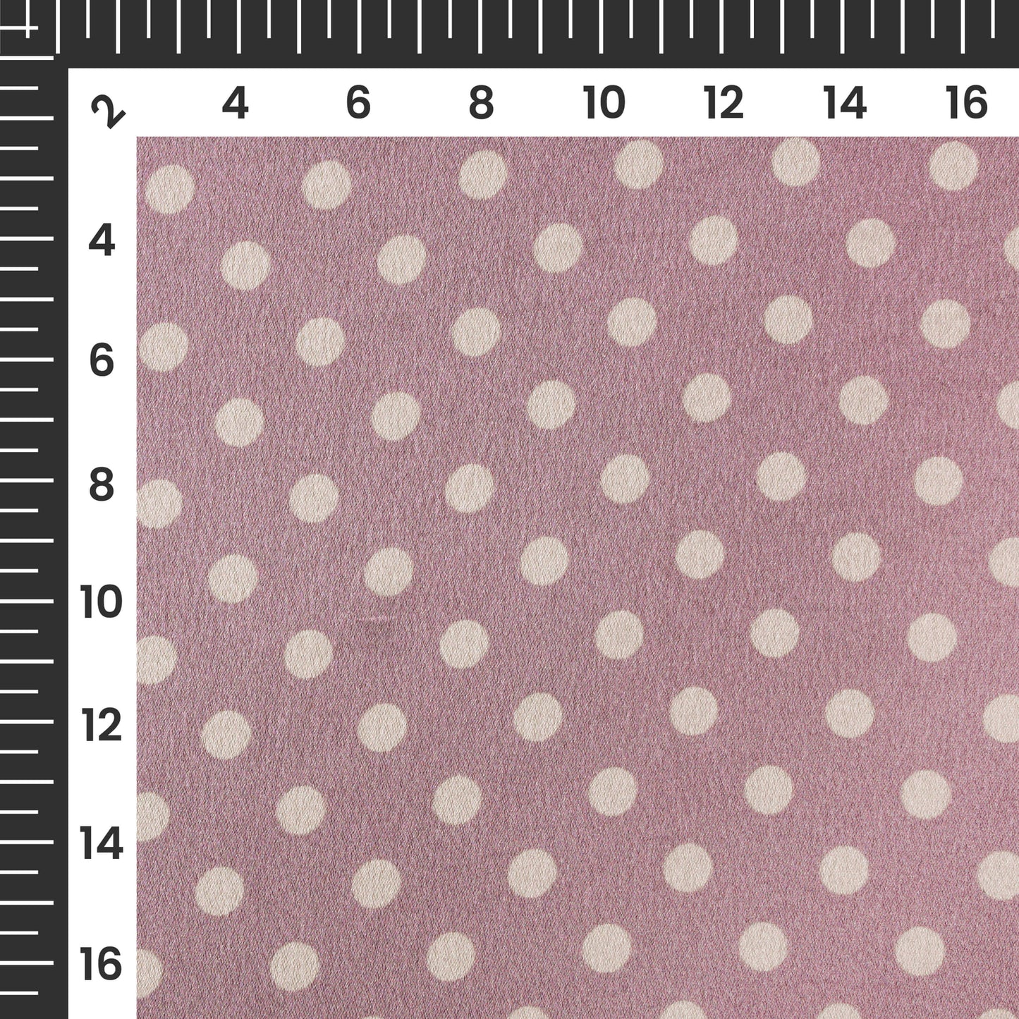 Lavender Purple And Bone White Polka Dots Digital Print Japan Satin Fabric