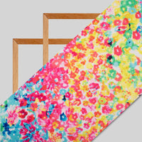 Multi-Color Floral Pattern Digital Print Lycra Fabric (Width 58 Inches) - Fabcurate