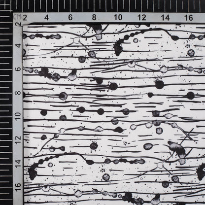 Black And White Abstract Pattern Digital Print Lycra Fabric (Width 58 Inches) - Fabcurate