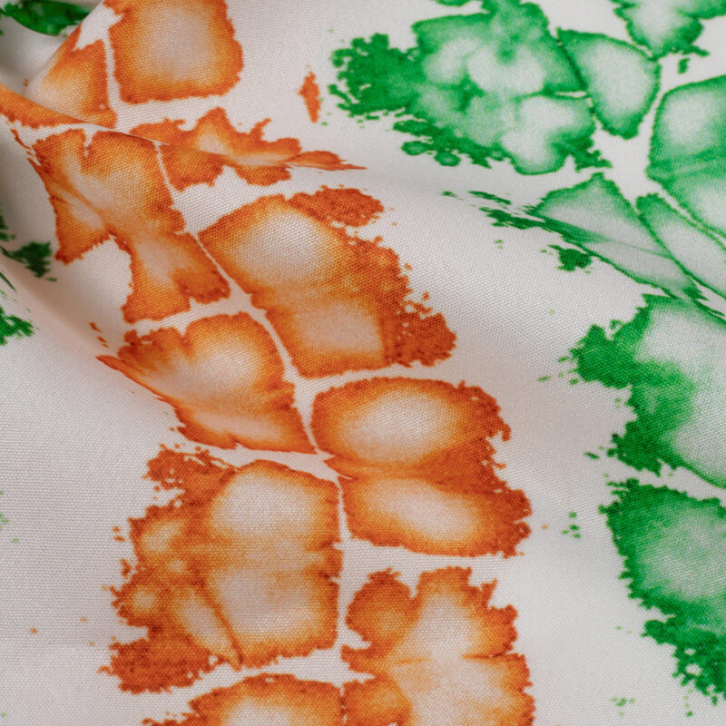 Tricolor Tie And Dye Pattern Digital Print American Crepe Fabric - Fabcurate