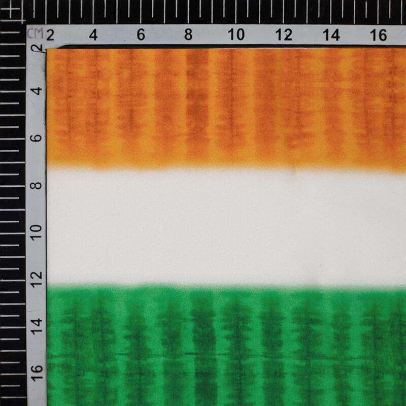 Tricolor Stripes Pattern Digital Print American Crepe Fabric - Fabcurate