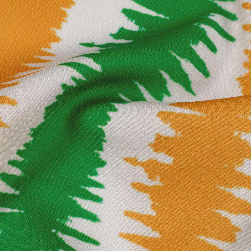 Tricolor Abstract Pattern Digital Print American Crepe Fabric - Fabcurate