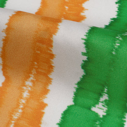 Tricolor Tie And Dye Pattern Digital Print American Crepe Fabric - Fabcurate