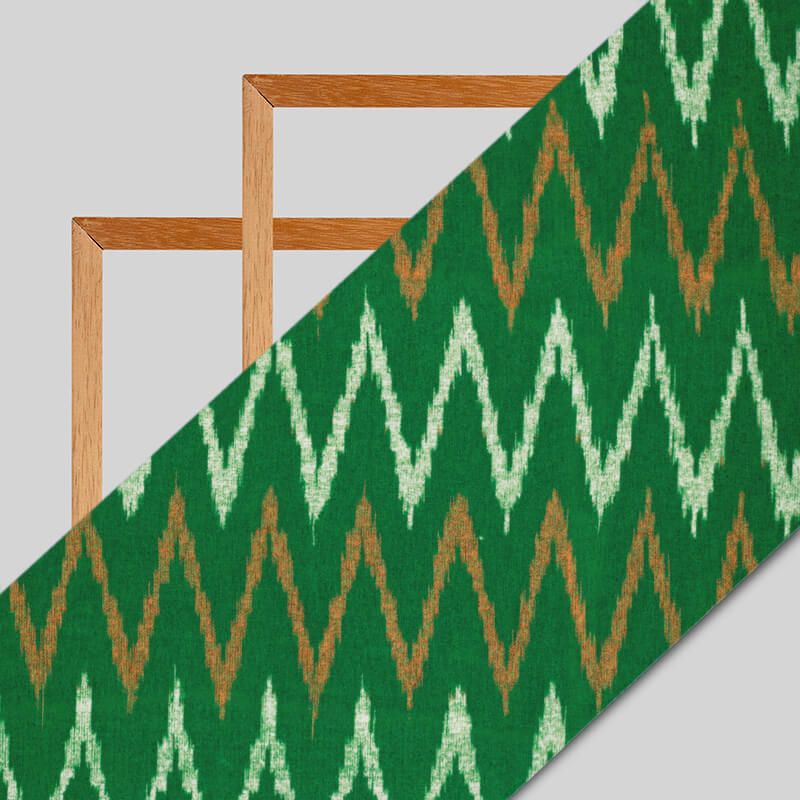 Tricolor Chevron Pattern Digital Print American Crepe Fabric