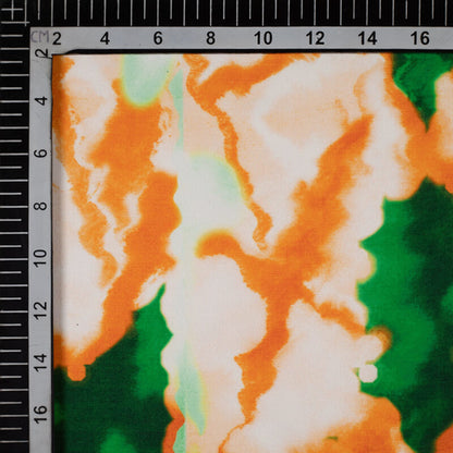 Tricolor Abstract Pattern Digital Print American Crepe Fabric - Fabcurate