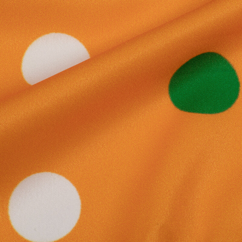 Tricolor Polka Pattern Digital Print American Crepe Fabric - Fabcurate