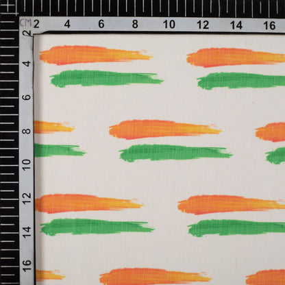 Tricolor Abstract Pattern Digital Print Chiffon Fabric - Fabcurate