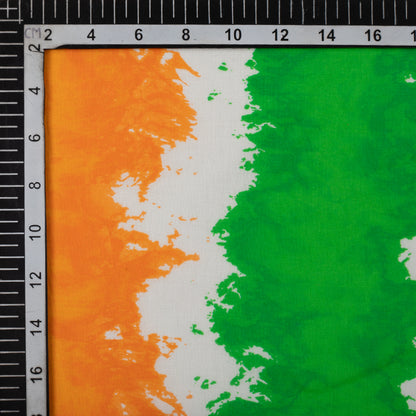 Tricolor Tye And Dye Pattern Digital Print Cotton Cambric Fabric