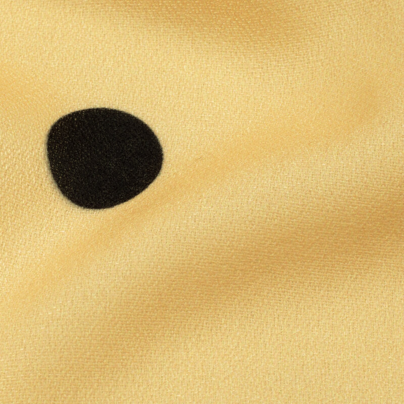 Cream Polka Dots Pattern Digital Print Moss Crepe Fabric - Fabcurate