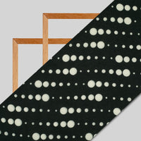 Black Polka Dots Pattern Digital Print Moss Crepe Fabric - Fabcurate