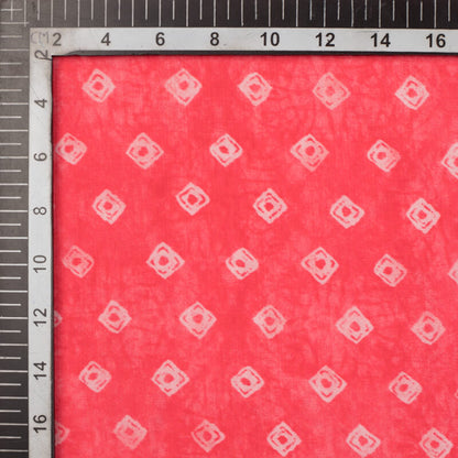 Pink And White Bandhanii Pattern Digital Print Viscose Uppada Silk Fabric