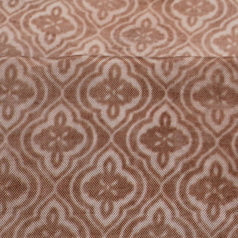Brown Trellis Pattern Digital Print Viscose Uppada Silk Fabric