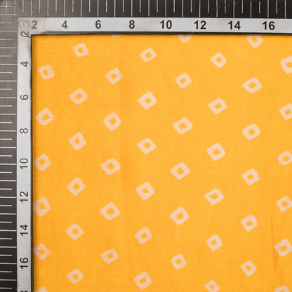 Yellow And White Bandhanii Pattern Digital Print Viscose Uppada Silk Fabric