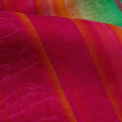 Multicolor Stripes Pattern Digital Print Bemberg Chiffon Fabric