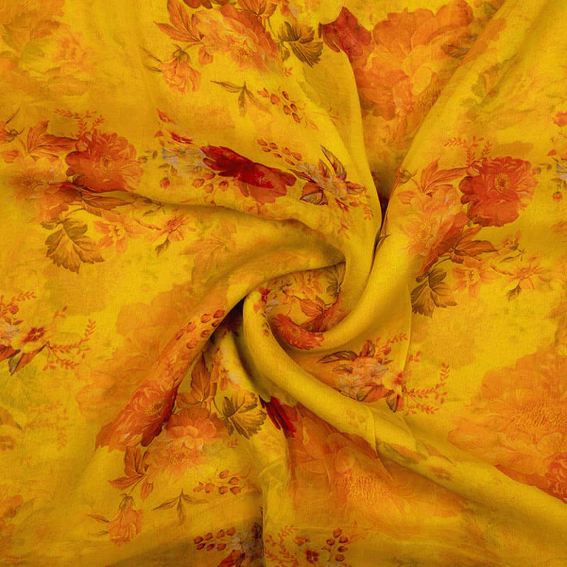fine quality cross dye linen - peri/yellow/orange from
