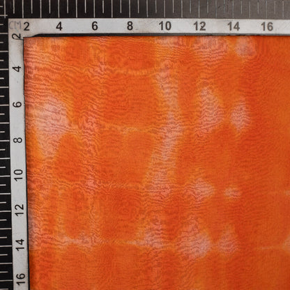 Orange And White Tye And Dye Pattern Digital Print Bemberg Chiffon Fabric