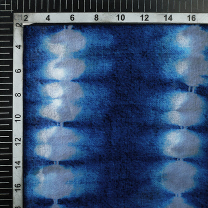 Blue And White Tye And Dye Pattern Digital Print Bemberg Chiffon Fabric