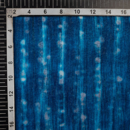 Blue And White Tye And Dye Pattern Digital Print Bemberg Chiffon Fabric