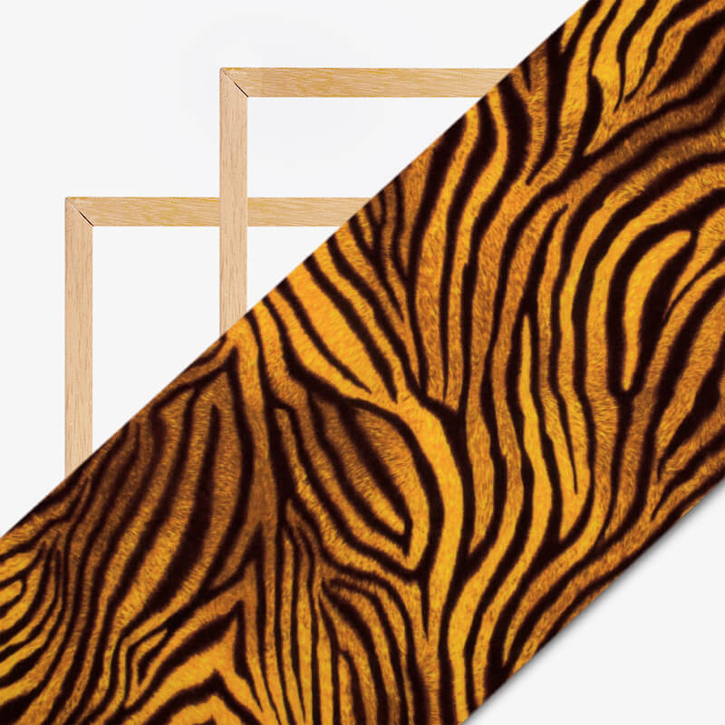 Black And Honey Yellow Animal Digital Print Rayon Fabric - Fabcurate