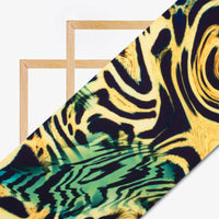 Black And Fern Green Animal Digital Print Rayon Fabric - Fabcurate