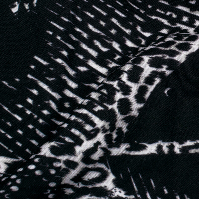 Black And White Animal Digital Print Rayon Fabric - Fabcurate