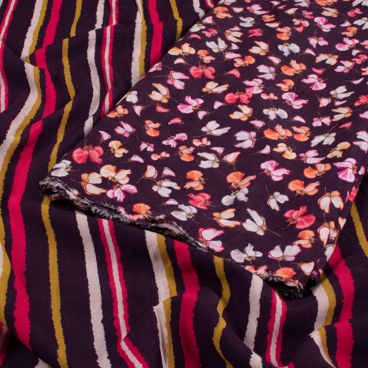 Fabcurate Women's Floral Unstiched Kurta Pyjama Fabric Combo Set